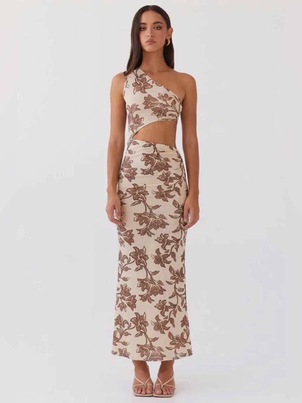 Peppermayo Shadows in The Sun Mesh Maxi Dress in Hazel Bloom - Size 0